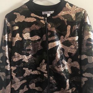 Sequined camo jacket.